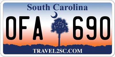 SC license plate OFA690