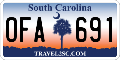 SC license plate OFA691