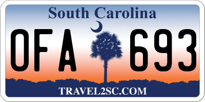 SC license plate OFA693