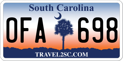 SC license plate OFA698