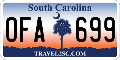 SC license plate OFA699