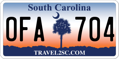 SC license plate OFA704
