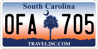 SC license plate OFA705