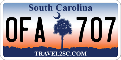 SC license plate OFA707