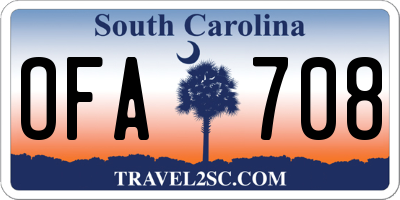 SC license plate OFA708