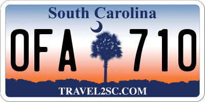 SC license plate OFA710