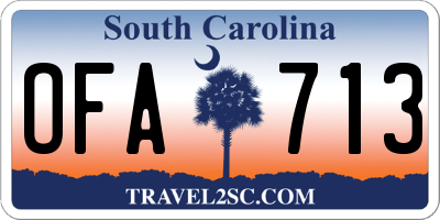 SC license plate OFA713