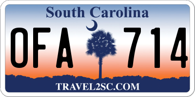 SC license plate OFA714
