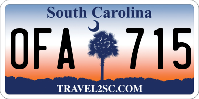 SC license plate OFA715