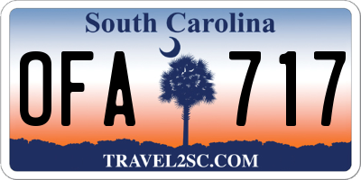 SC license plate OFA717