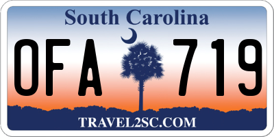 SC license plate OFA719