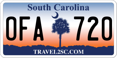 SC license plate OFA720