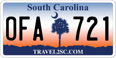 SC license plate OFA721