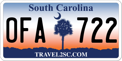 SC license plate OFA722