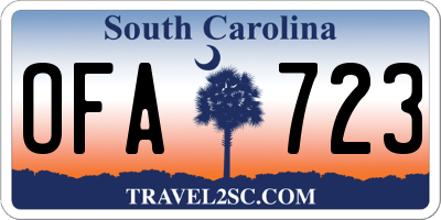 SC license plate OFA723