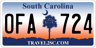 SC license plate OFA724
