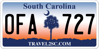 SC license plate OFA727