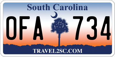 SC license plate OFA734