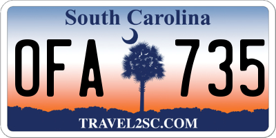 SC license plate OFA735