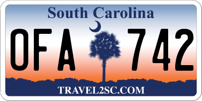 SC license plate OFA742