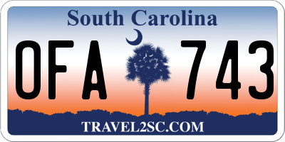 SC license plate OFA743