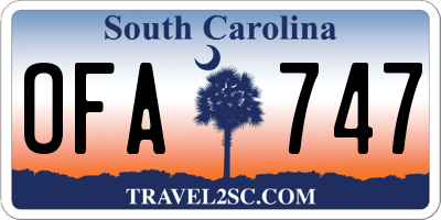 SC license plate OFA747