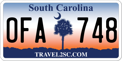 SC license plate OFA748