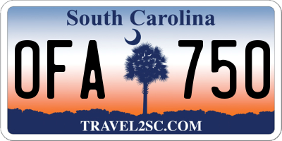 SC license plate OFA750
