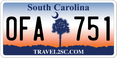 SC license plate OFA751