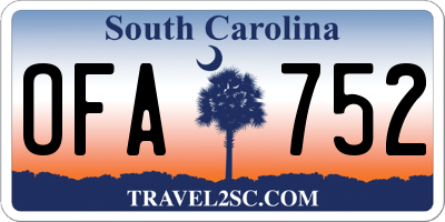 SC license plate OFA752