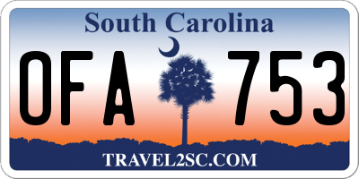 SC license plate OFA753