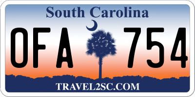SC license plate OFA754
