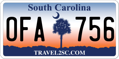 SC license plate OFA756