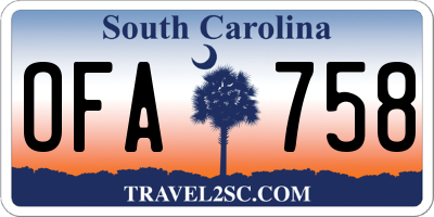 SC license plate OFA758