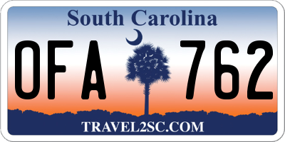 SC license plate OFA762