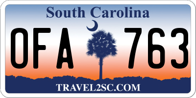 SC license plate OFA763