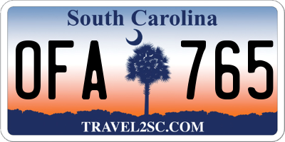 SC license plate OFA765
