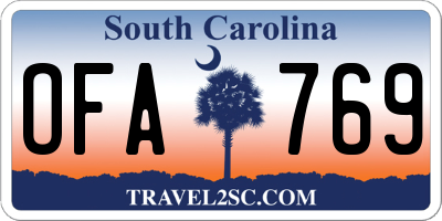 SC license plate OFA769