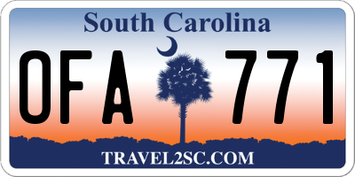 SC license plate OFA771