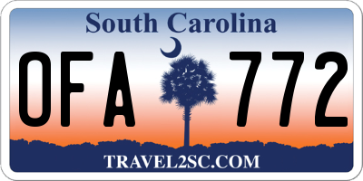 SC license plate OFA772