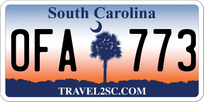 SC license plate OFA773