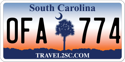 SC license plate OFA774