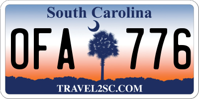 SC license plate OFA776