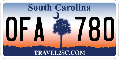 SC license plate OFA780