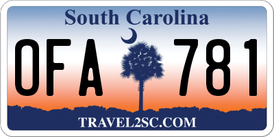 SC license plate OFA781