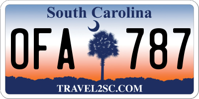 SC license plate OFA787