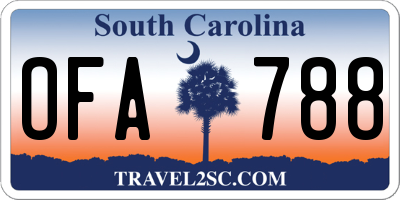 SC license plate OFA788