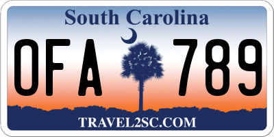 SC license plate OFA789
