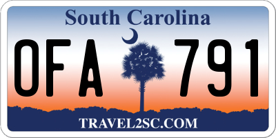 SC license plate OFA791