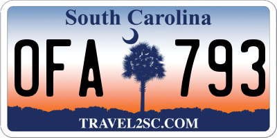 SC license plate OFA793